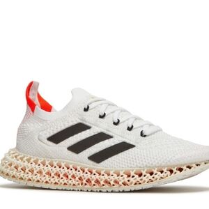 Adidas White Sneakers with Black Accents and Vibrant Orange Interior Size 7 Mens